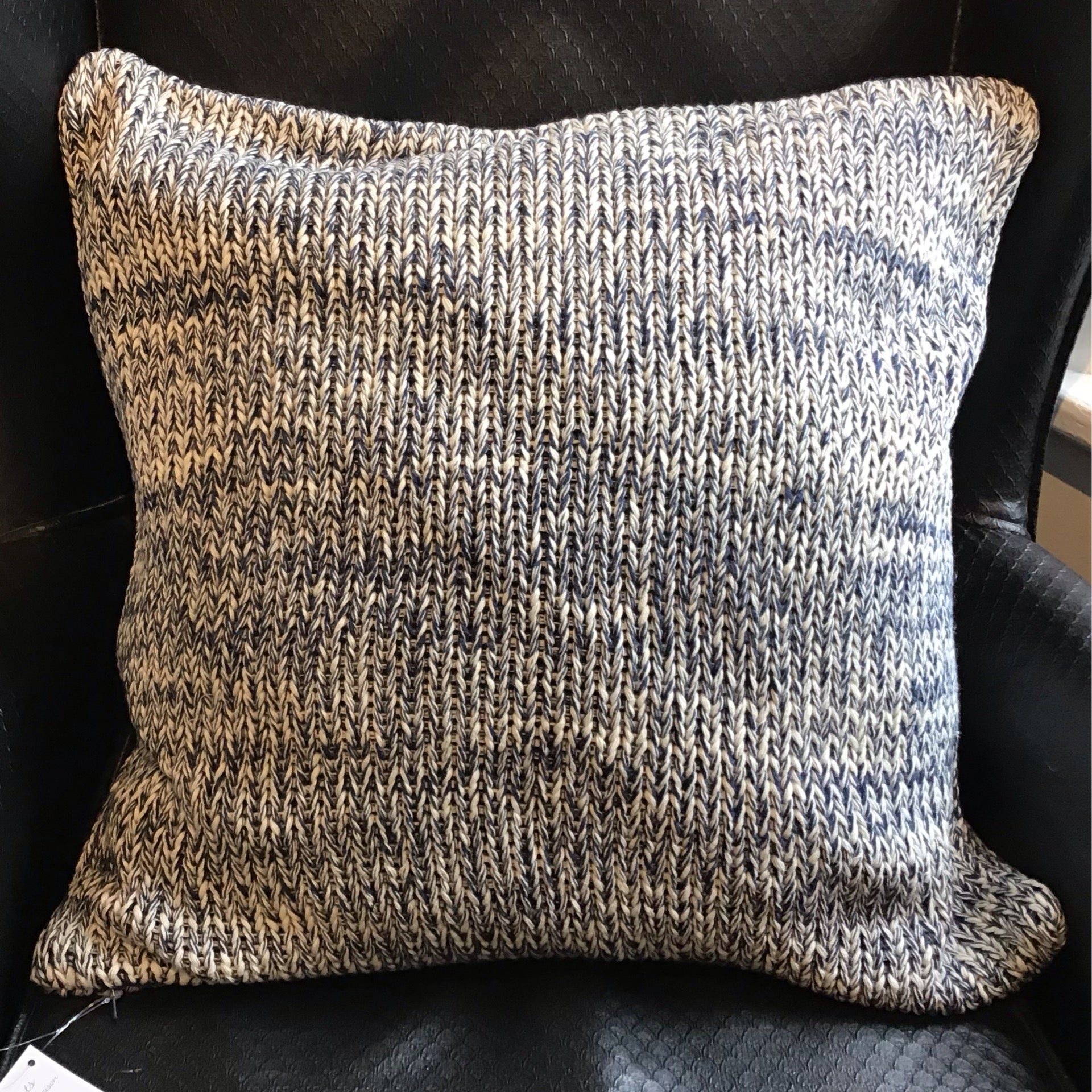 Navy knit pillow sale